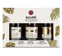 BACARDI Premium Aged Rum Gift Set Discovery Pack, 3x10cl | Rum Tasting Set, Includes Anejo Cuatro, Reserva Ocho & Gran Reserva Diez, Premium Spirits Gift, 300ml