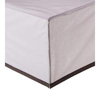 Bacati Mix and Match White Crib Skirt with Band at Bottom, Grey
