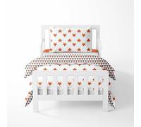 Bacati Playful Foxs 4 Piece Toddler Bedding Set, Orange/Grey