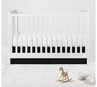 Bacati Solid Crib/Toddler Bed Skirt, Black, 13"