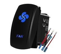 BACAUTOPARTS Blue Led Fan Rocker Switch with Jumper Wires 5P On Off Toggle Switch for The ARB/Carling/NARVA 4x4 Caravan Jeep Tractor Dodge Truck 12V 20Amp