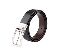 Bacca Bucci Men's Reversible Classic Dress Belt Italian Top Grain Genuine Leather With Rotating Metal Buckle, Black/Brown, Waist 36-38
