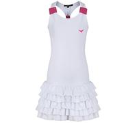 Bace Girls White and Pink tennis dress with underpants Kids Tennis Dress Junior Netball Dress Golf dress Sportswear (7-8 Years old)