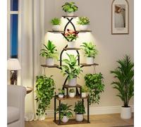 BACEKOLL Indoor Plant Stand with Grow Lights, 9 Tiered Indoor Plant Shelf, 162CM Tall Plant Stand for Plants Multiple, Metal Plant Flower Holder, Plant Rack for Home, Patio, Corner
