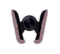 Baceyong Bling Car Phone Holder Rhinestone Decoration Mini Car Dash Air Vent Automatic Phone Mount, Universal 360°Adjustable Crystal Auto Car Stand Phone Holder, Pink Rhinestone
