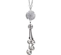 Baceyong Bling Rear View Mirror Charms Ornament - Crystal Sun Ball Charm Rhinestones Diamond Hanging Ornament Bling - Car Interior Decor Bling Accessories for Women