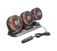 Baceyong Car 360° Rotation Auto Fan Electric 3 Head Cooling Air Circulator for Front Rear Seat Passenger Baby Pet, Portable Car Cooling for SUV, RV, Vehicle, Boat (24 Volts)