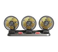 Baceyong Car 360° Rotation Auto Fan Electric 3 Head Cooling Air Circulator for Front Rear Seat Passenger Baby Pet, Portable Car Cooling For Suv, Rv, Vehicle, Boat (12, Volts)