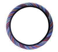 Baceyong Car Boho Steering Wheel Cover Universal for 37-38cm Steering Wheel, Polyester Faux Linen Ethnic Style Steering Wheel Cover