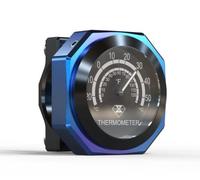 Baceyong Motorcycle Handlebar Thermometer Waterproof Luminous Alloy Thermometer, Night Vision Fluorescent Pointer Thermometer, Dark Blue