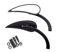 Baceyong Motorcycle Teardrop 10mm/8mm Chrome UniV/er*sal Side Rear View Mirror,Black/Chrome Teardrop Motorcycle Mirrors,Teardrop Rearview Side Mirror