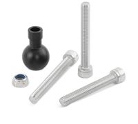 Baceyong Set Ball Mount Base, Motorcycle M8 Screw Hole Fitting with 1" / 25mm Ball Compatible with RAM B-367U Mounts, Motorcycle Phone Holder Fixed Recorder