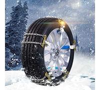 Baceyong Set of 10 Metallic Car Snow Chains Car Snow Socks Adjustable Anti-Skid Snow Emergency Traction Car Winter Snow Tyre Chains