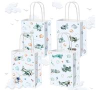 BACH AND BOOZY 12PCS Airplane Birthday Decorations Candy Bags Goodie Bag Treat Bags Boxes for Time Flies 1st Birthday Baby Shower Decorations