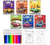 BACH AND BOOZY 12PCS Racing Car Party Fillers with Pens Small Activity Books Two Fast Need Speed Party Favors Birthday Supplies Mini Coloring Books Bulk