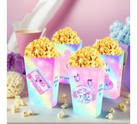 BACH AND BOOZY 12PCS Singer Theme Popcorn Boxes Favor Bags Treat Containers Birthday Wedding Bridal Shower Party Supplies Candy Goodie Packaging Decor