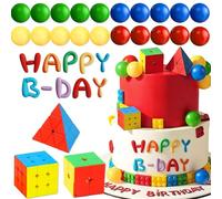 BACH AND BOOZY 19 PCS Mini Cube Cake Topper Magic Cube Birthday Cake Decor Puzzle Party Favors Goody Bag Filler Birthday Present for Birthday Party Supplies