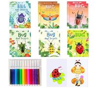 BACH AND BOOZY 24 PCS Mini Coloring Books Bulk Summer Spring Bugs Garden Insects Party Fillers with Pens Small Activity Books with Bugs Garden Insects Party Favors Birthday Supplies