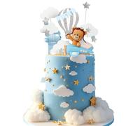 BACH AND BOOZY Bear Cake Topper Aeroplane Cake Decorations Plane Cake Topper for Time Flies 1st Birthday Decorations Airplane Birthday Baby Shower Decorations
