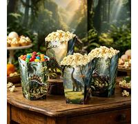 BACH AND BOOZY Dinosaur Popcorn Boxes Treat Bags Jungle Candy Goodie Bags