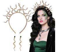 BACH AND BOOZY Medusa Headpiece Medusa Crown Snake Headband Medusa Costume Accessories Goddess Costume Women Halloween Christmas Party Costume