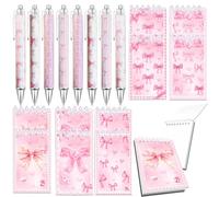 BACH AND BOOZY Pink Bows Ballpoint Pens Coquette Bow Ballpoint Pens Black Gel Ink Coquette Aesthetic Pens Notebook for Journaling Office Supplies