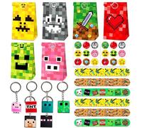 BACH AND BOOZY Video Game Party Favours Party Bag Key Ring Notebook Game Bracelets Gift Bags Gamer Theme Party Accessories