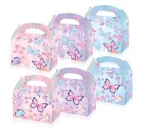 BACH AND BOUJEE 12 Pieces Butterfly Princess Party Favour Boxes Candy Treat Goodies Boxes for Princess Butterfly Party Decorations Baby Shower Wedding Birthday Accessories