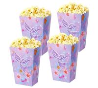 BACH AND BOUJEE 12 Pieces Mermaid Party Favour Popcorn Boxes Under the Sea Party Goodie Bags Marine Sea Animals Treat Bags Reusable for Girls Birthday Baby Shower Bridal Shower