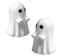 BACH AND BOUJEE 2PCS Mini Ghost Ornament Funny Ghost Ornament Halloween Ghosts Statue Sculpture Decor Spooky Halloween Decorations Home Bedroom Indoor
