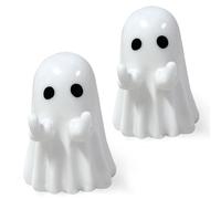 BACH AND BOUJEE 2PCS Mini Ghost Ornament Funny Middle Finger Ghost Ornament Halloween Ghosts Statue Sculpture Decor Middle Finger Present Spooky Halloween Decorations Home Bedroom Indoor