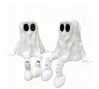 BACH AND BOUJEE 2PCS Mini Ghost Ornament Halloween Ghosts Statue Sculpture Decor Spooky Halloween Decorations Home Bedroom Indoor