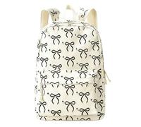 BACH AND BOUJEE Black Bow Backpack White Bookbags Women Laptop Backpack School Backpack Lightweight Casual for Teen Girls Travel Work College Supplies