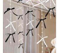 BACH AND BOUJEE Black Bow Wall Decor Bows Decor Bow Banner Garland For Birthday Bridal Shower Bachelorette Baby Shower