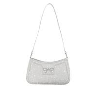 BACH AND BOUJEE Bling Black Sequin Purse Evening Bags for Women Ladies Sparkling Party Prom Cute Hobo Clutch Handbag Bag (Silver)