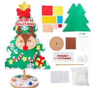 BACH AND BOUJEE DIY Christmas Tree Craft Kit Boys Girls Holiday Art Making Craft Stickers Make Your Own Christmas Table Decor Xmas Party Favor Home Classroom Game Activities