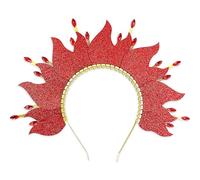 BACH AND BOUJEE Fire Flame Headpiece Sun Halo Crown Headband Carnival Accessories Headdress Mardi Gras Rave Festival for Women Costume Supplies