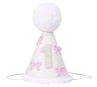 BACH AND BOUJEE Girl 1st Birthday Hat Bowknot Them Cake Decor 1st Birthday Girl Pink Bow Decoration for Party Pink Bow Party Decorations