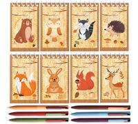 BACH AND BOUJEE Jungle Mini Notebooks for Kids Woodland Party Favors Woodland Animal Mini Notepads Jungle Animals Spiral Notebook Decor for Kids Classroom
