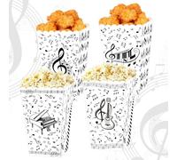 BACH AND BOUJEE Music Guitar Party Supplies Music Notes Goodies Candy Bags Popcorn Boxes Candy Boxes for Musician Birthday Rock Theme Party