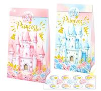 BACH AND BOUJEE Pack of 12 Castle Princesses Candy Bags Princess Castle Gift Bags for Princesses Party Decorations Baby Shower Wedding Accessories
