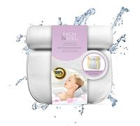 Bach&Berg® Luxury Bath Pillow with 4D Air Mesh Technology | Ergonomic Head, Neck and Back Support | With 6 Non-Slip Suction Cups | Fits All Bathtubs and Hot Tubs | Perfect Bathroom Accessory