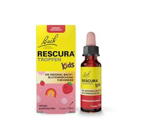 Bach RESCURA Kids Bach Flower Drops Strawberry Flavour, 10 ml, Bach Flower Mix for Children, Formerly Rescue the Original