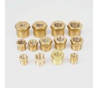 Bachangz-Brass Hose Fitting 1/4" 3/8" 1/2" 3/4" NPT BSPT Male to Female Thread Brass Reducer Bushing Reducing Pipe Fitting Coupler Connector, Garden Irrigation Pipe(Type 11)
