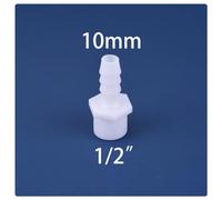 Bachangz-Fitting Plastic Pipe Fitting Pagoda Barb to 1/2 3/4 BSP Male Thread White PE Coupling Straight Fish Tank Hose Connector 5Pcs, Garden Irrigation Pipe(4)