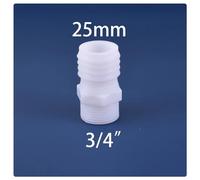 Bachangz-Fitting Plastic Pipe Fitting Pagoda Barb to 1/2 3/4 BSP Male Thread White PE Coupling Straight Fish Tank Hose Connector 5Pcs, Garden Irrigation Pipe(16)