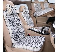BacheAbdeck Leopard Car Seat Covers for Women, Car Front Seat Cover for Car with 2 Neck Pillows, 9PCS Washable Breathable Non-Slip Car Seat Protectors, Universal Fit for Car Truck SUV, White