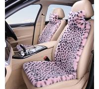BacheAbdeck Leopard Car Seat Covers for Women, Front Seat Cover With 2 Neck Pillows, 6PCS Washable Breathable Non-Slip Seat Protectors, Universal Fit for Truck SUV, Pink