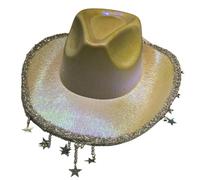 Bachelorette Cowgirl Hat Bride Wedding Photo Costume Props Outdoor Wedding Woman Girl Hat With Star Beadwork Fringe Cowgirl Hats Woman With Chin Strap Chin Strap Hats Bachelorette Party Bride