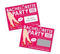 Bachelorette Dare Cards Game - 25 Hilarious Scratch-Off Challenges for Girls Night, Bridal Shower, Bride Tribe, Party Favors & Games - Fun Game for Bridesmaids & Bride-to-Be. Hot Pink. Made in USA